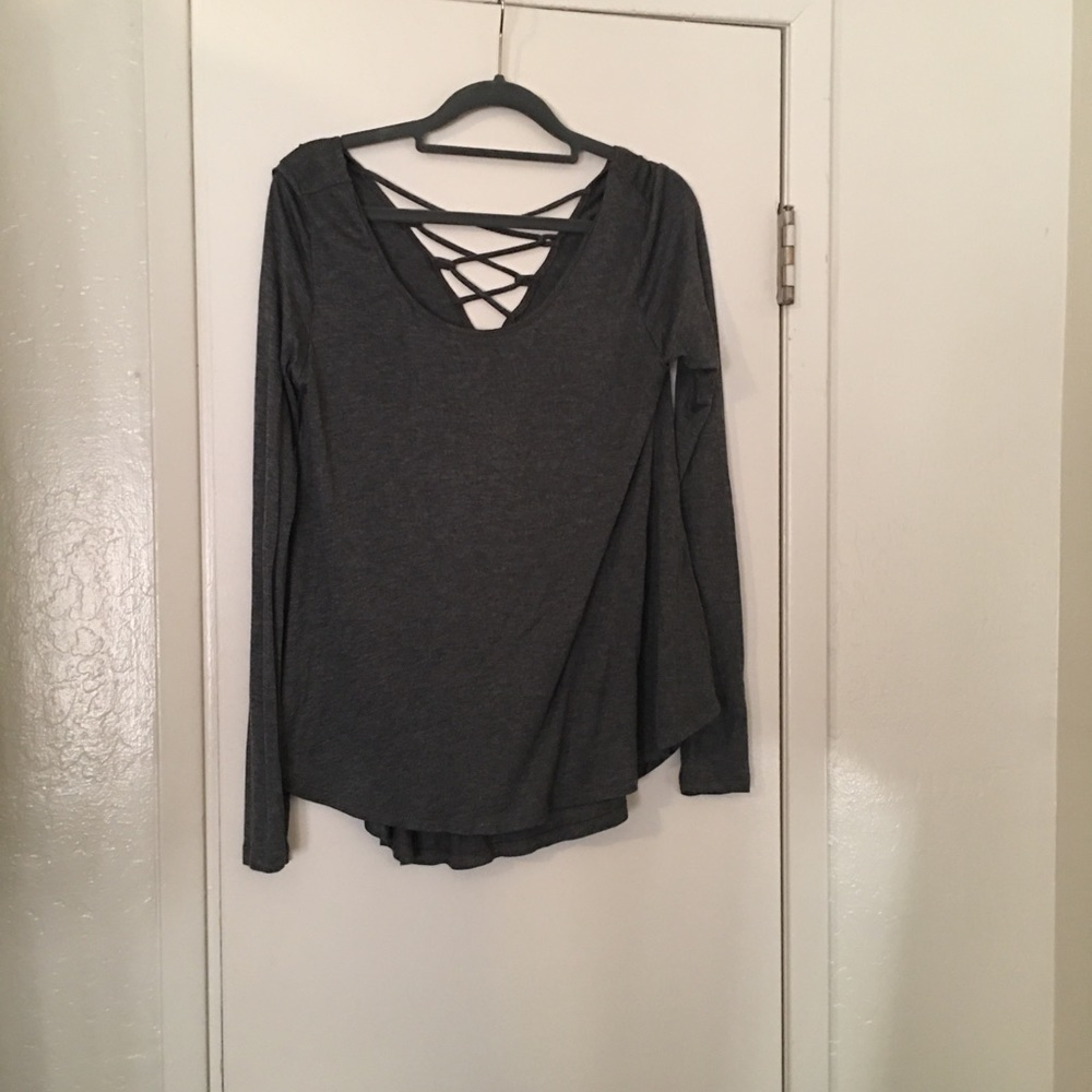 Active USA Gray Rayon/Spandex Top